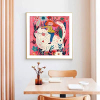 Whimsical Cat & Girl Wall Art