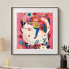 Whimsical Cat & Girl Wall Art