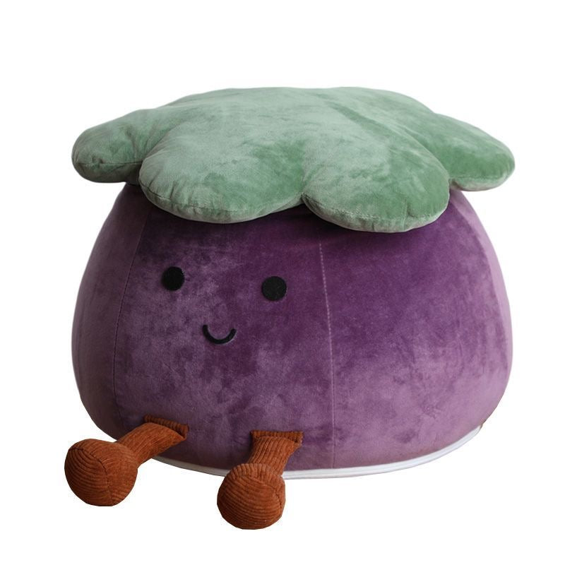 Plush Eggplant Buddy Ottoman