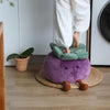 Plush Eggplant Buddy Ottoman