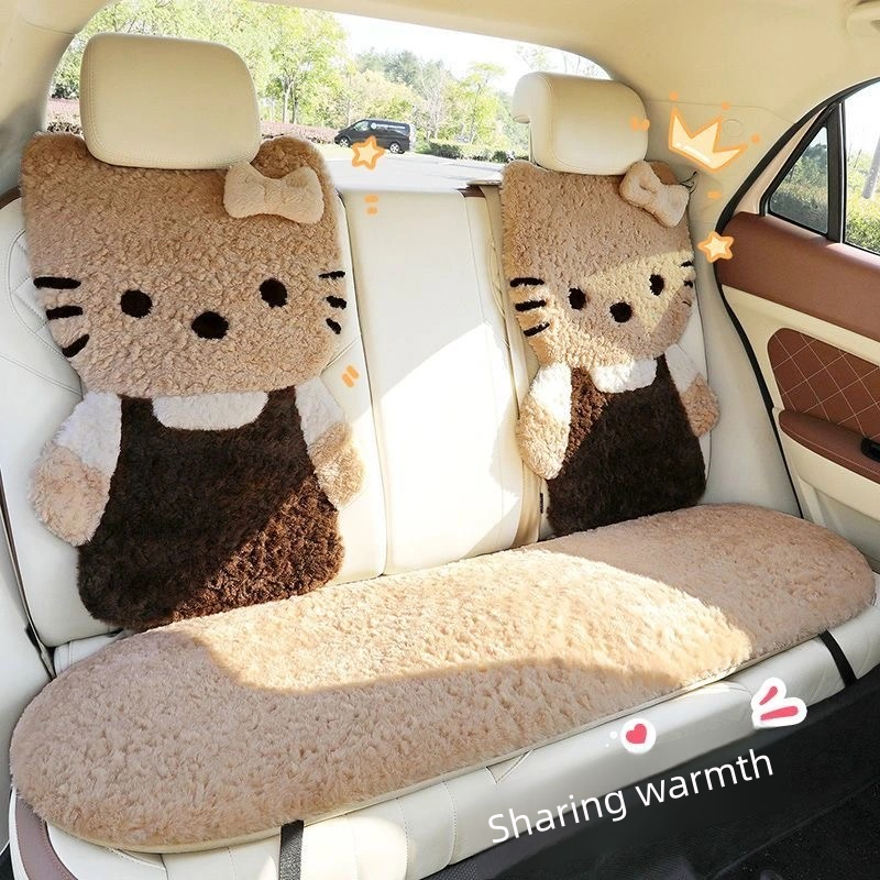 Cozy Kitty Plush Car Seat Cover Set