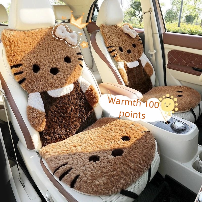 Cozy Kitty Plush Car Seat Cover Set