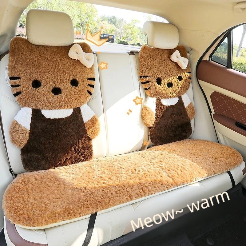 Cozy Kitty Plush Car Seat Cover Set