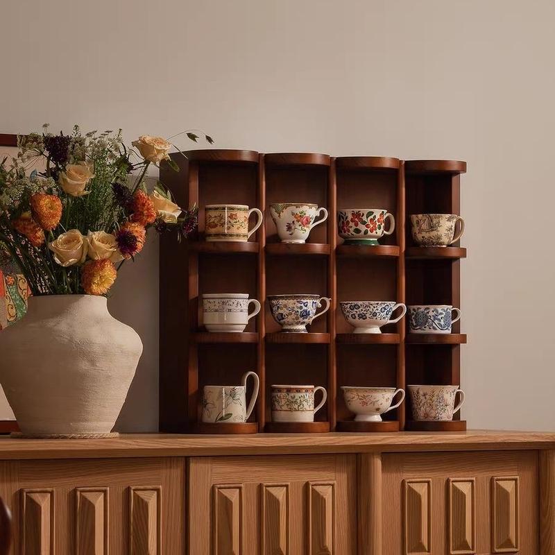 Walnut Grid Mug Display Shelf