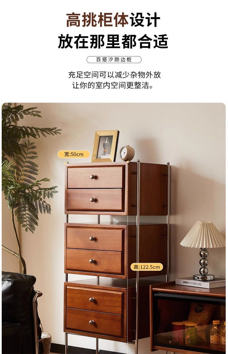 Walnut Charm 6-Drawer Storage Cabinet