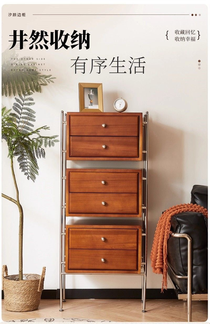 Walnut Charm 6-Drawer Storage Cabinet