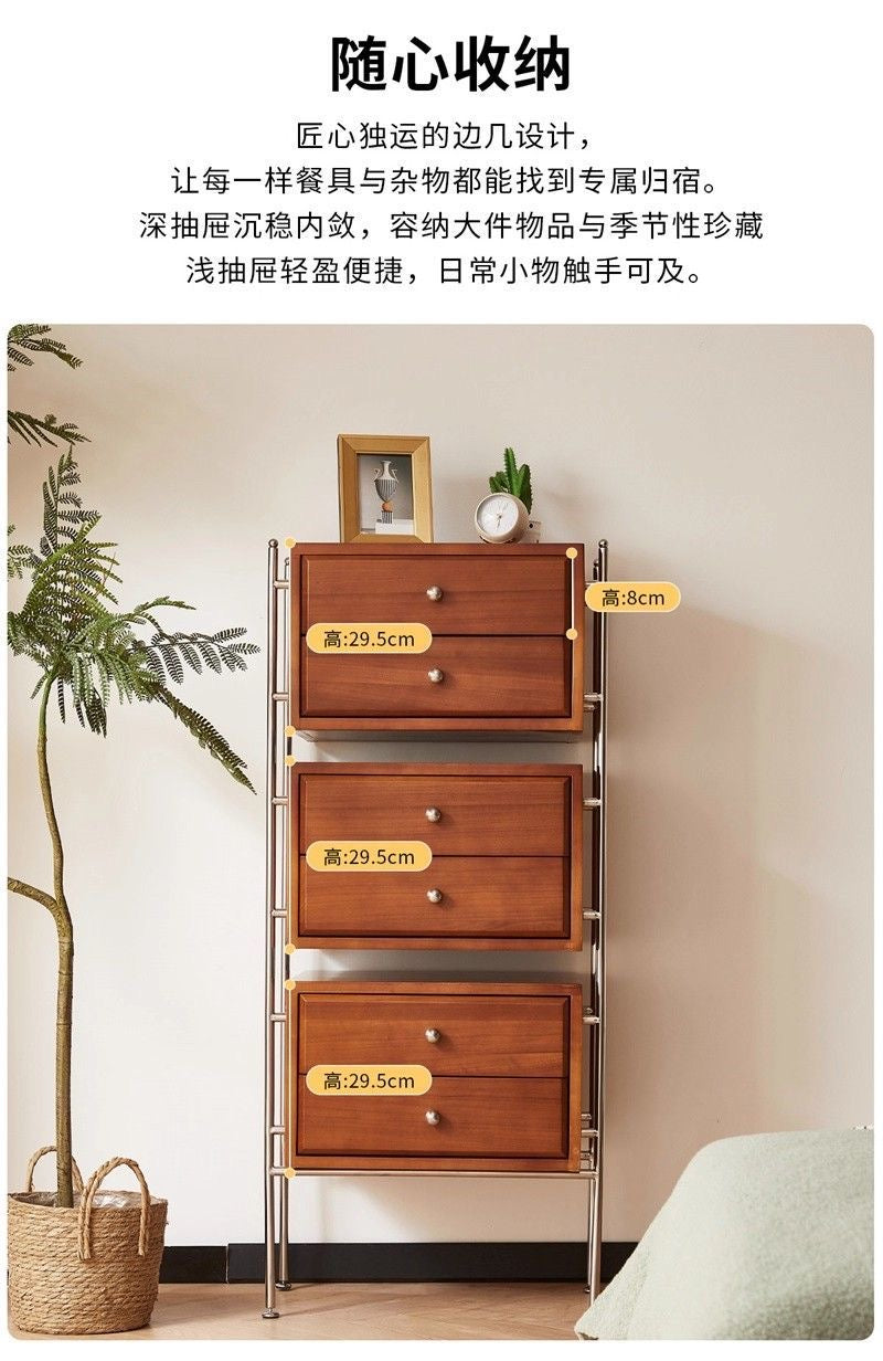 Walnut Charm 6-Drawer Storage Cabinet