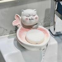 Lucky Cat Ceramic Soap Dish