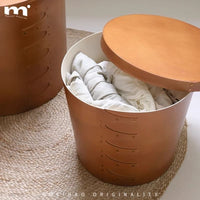 Round Storage Side Table with Hidden Compartment