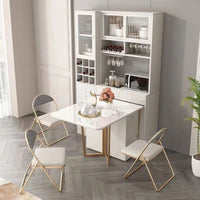 LuxeFold Marble Dining Set