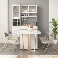 LuxeFold Marble Dining Set