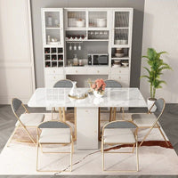 LuxeFold Marble Dining Set