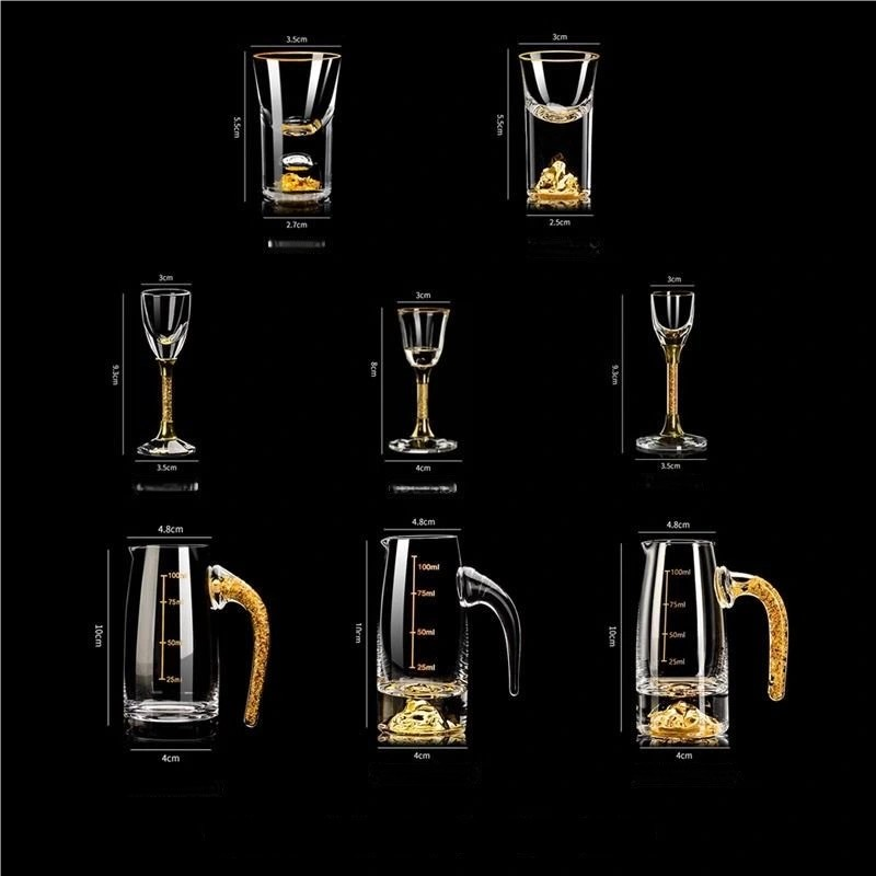 Luxe Walnut Bar Display Set — 12-Carafe & 12-Glass Tasting Collection