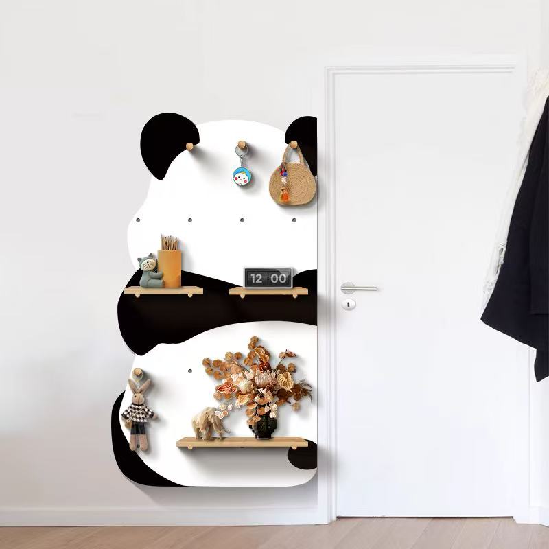 Panda Buddy Wall Shelf & Peg Organizer