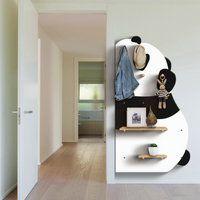 Panda Buddy Wall Shelf & Peg Organizer