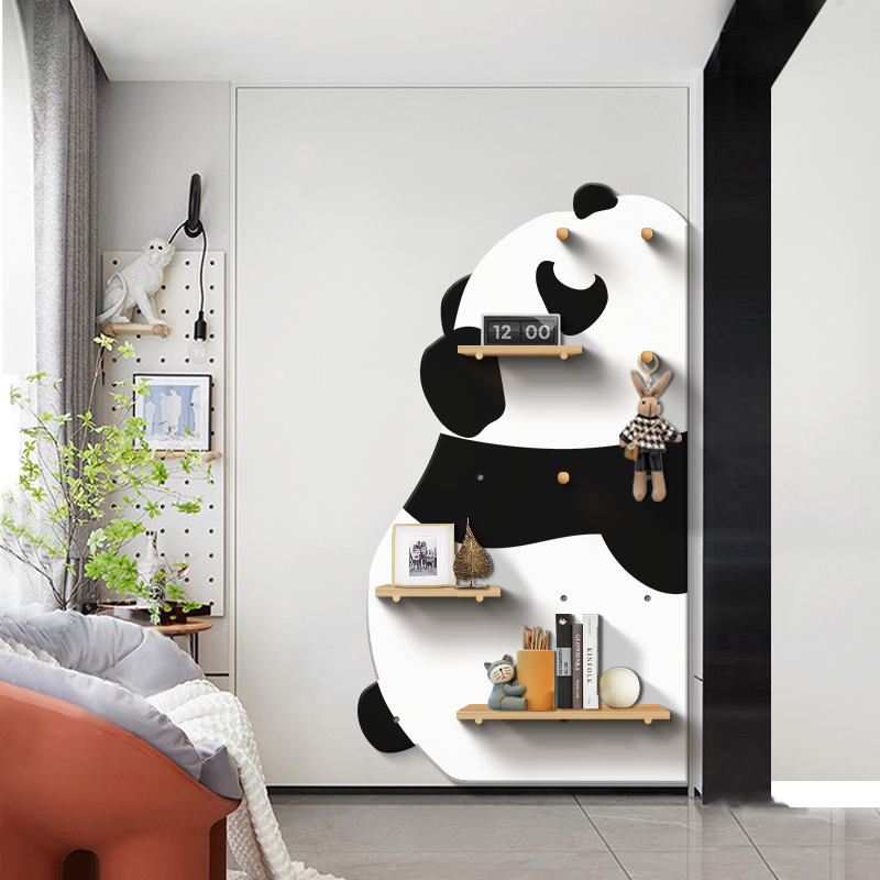 Panda Buddy Wall Shelf & Peg Organizer