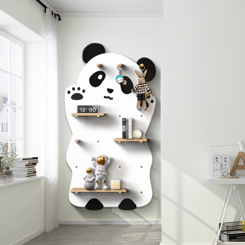 Panda Buddy Wall Shelf & Peg Organizer