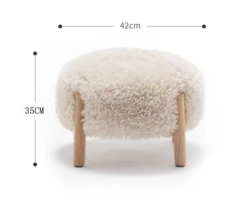 Cloud Bouclé Round Ottoman