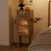 Big Eyes Solid Wood Nightstand with Sensor Light