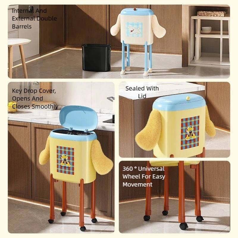 Happy Paws Rolling Trash Can