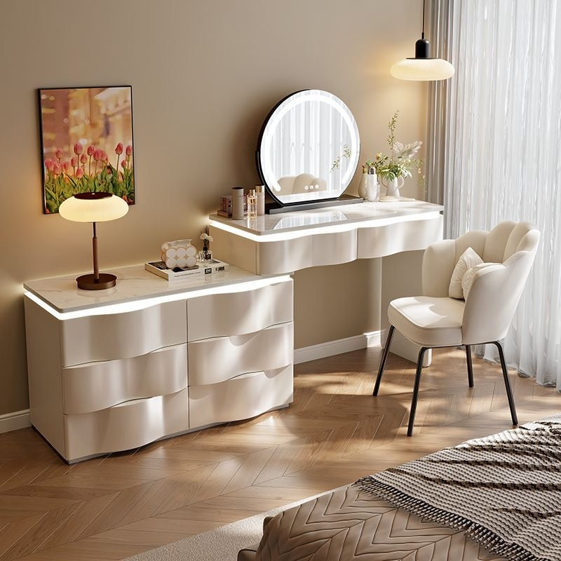 LunaCurve Vanity Desk Set（Chairs, And Mirrors Are Not Included）