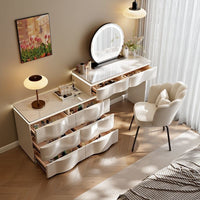 LunaCurve Vanity Desk Set（Chairs, And Mirrors Are Not Included）