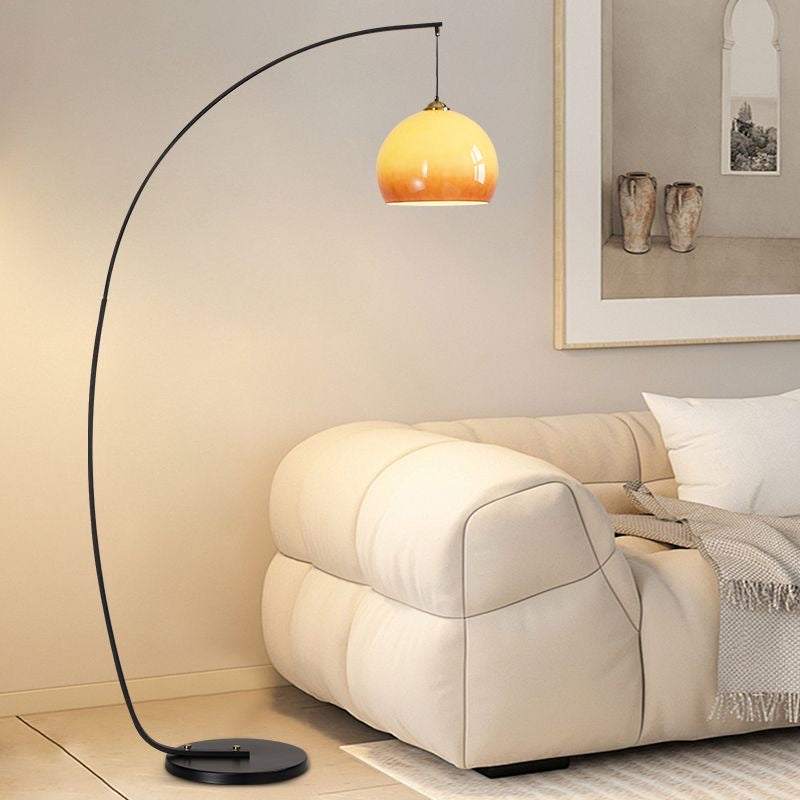 Amber Glow Arc Floor Lamp