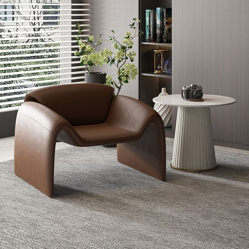 Sculpted Leather Lounge Chair