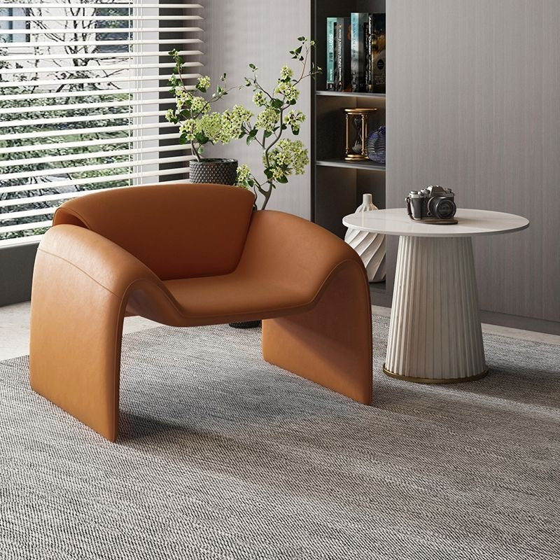 Sculpted Leather Lounge Chair