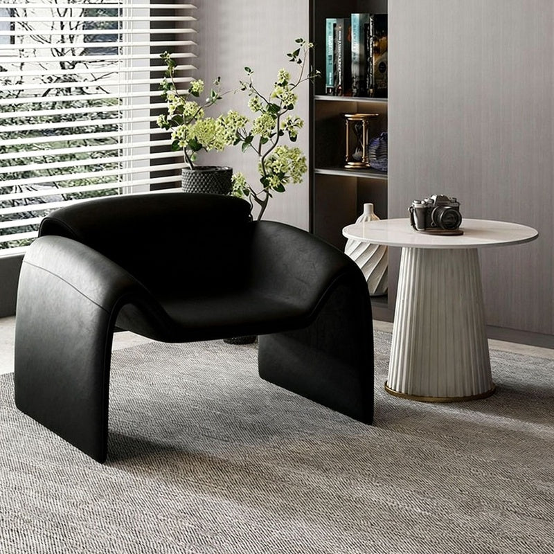 Sculpted Leather Lounge Chair