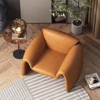Sculpted Leather Lounge Chair