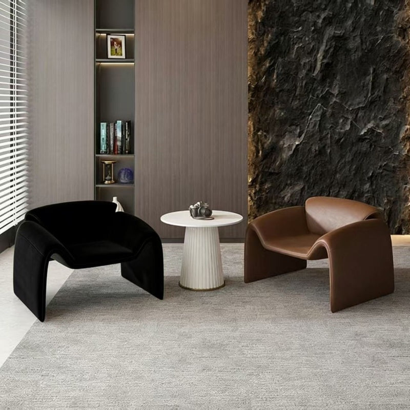 Sculpted Leather Lounge Chair