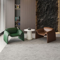 Sculpted Leather Lounge Chair