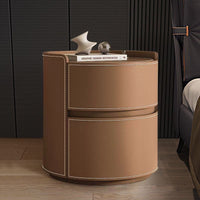 Saddle Leather Bedside Table