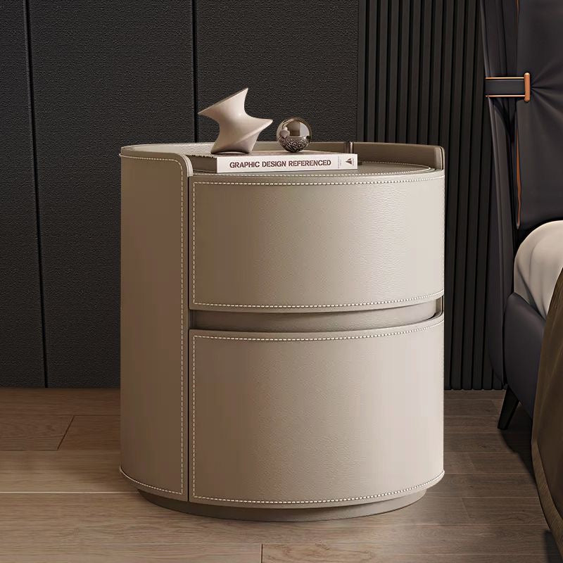 Saddle Leather Bedside Table