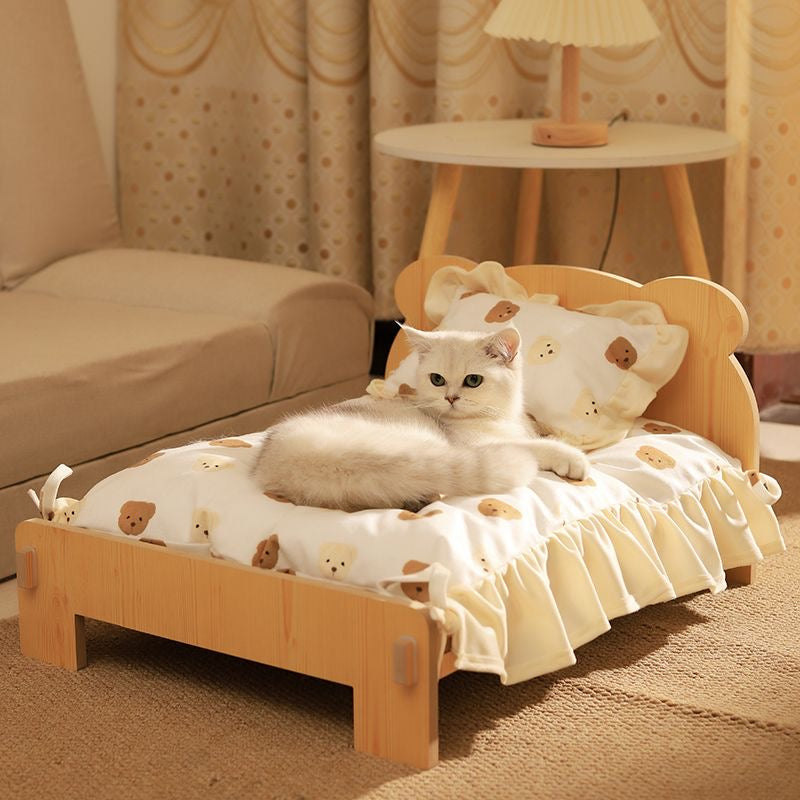 Cozy Cub Wooden Pet Bed