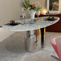 LuxeArc Marble Dining Table