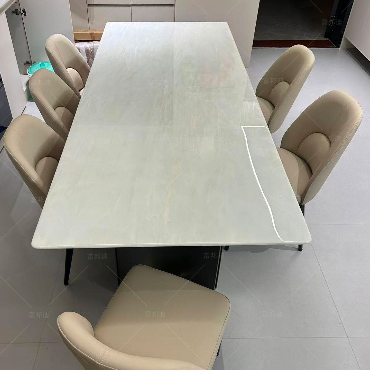 Arctic Luxe Microcrystalline Stone Dining Table