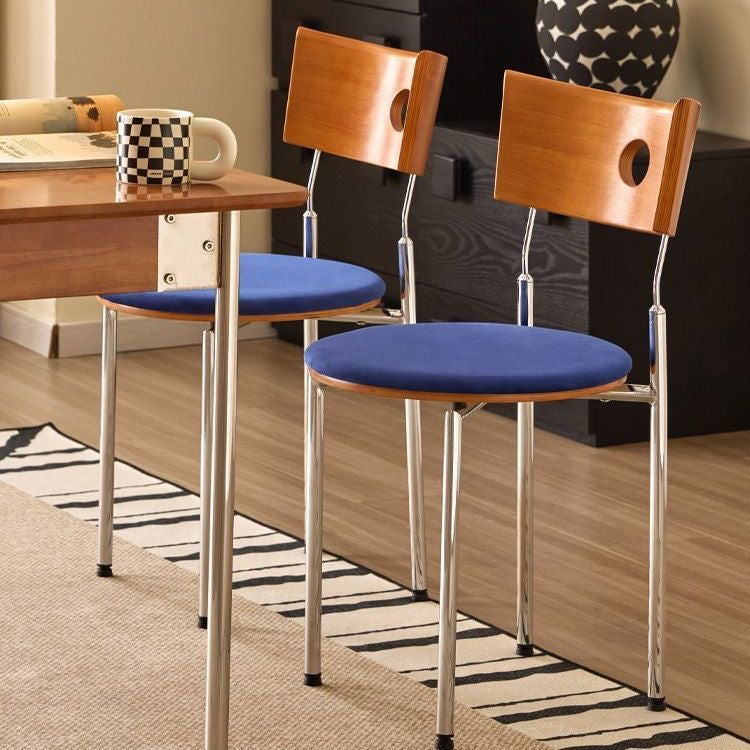 Retro Halo Wood & Chrome Dining Chair