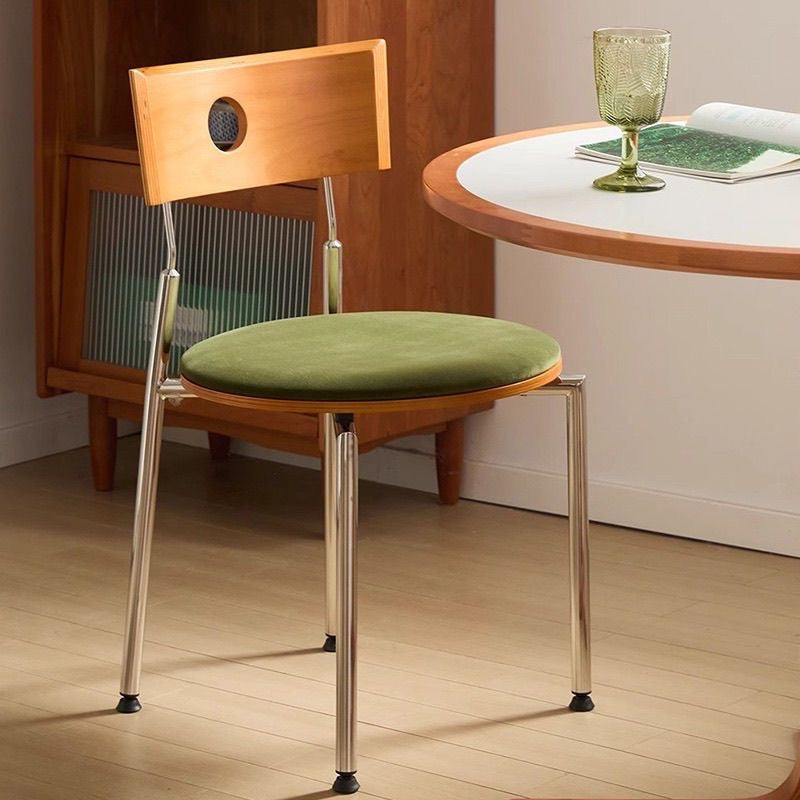 Retro Halo Wood & Chrome Dining Chair
