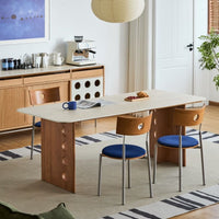 Retro Halo Wood & Chrome Dining Chair