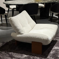 Single beanbag chair made of solid wood