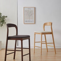 Walden Curve Solid Wood Bar Stool