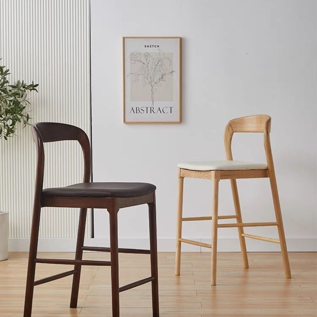 Walden Curve Solid Wood Bar Stool