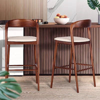 Walden Curve Solid Wood Bar Stool