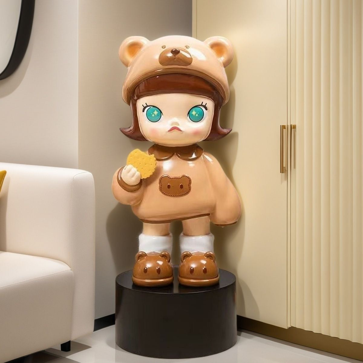 Biscuit Bear Girl Floor Sculpture