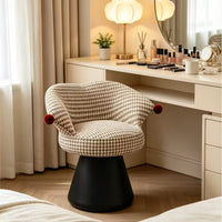 Houndstooth Charm 360° Swivel Vanity Chair