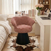 Houndstooth Charm 360° Swivel Vanity Chair