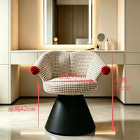 Houndstooth Charm 360° Swivel Vanity Chair