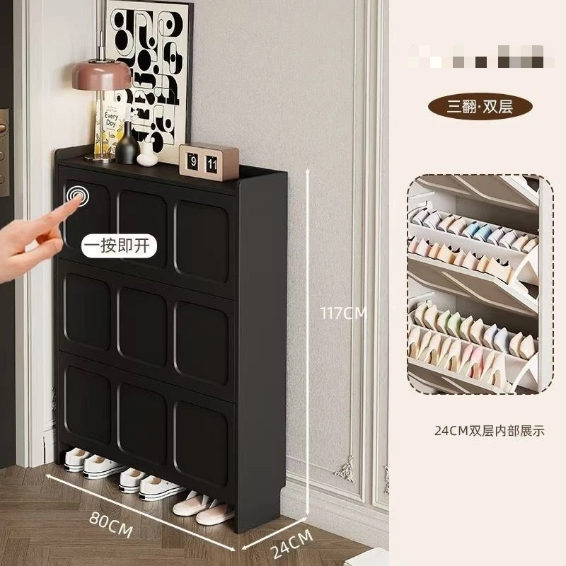 SlimNest Flip-Drawer Shoe Cabinet